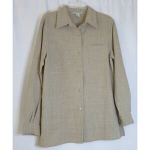 VINTAGE Stephanie Andrews Jacket Blazer Size 10 Polyester Buttons Tan Preppy